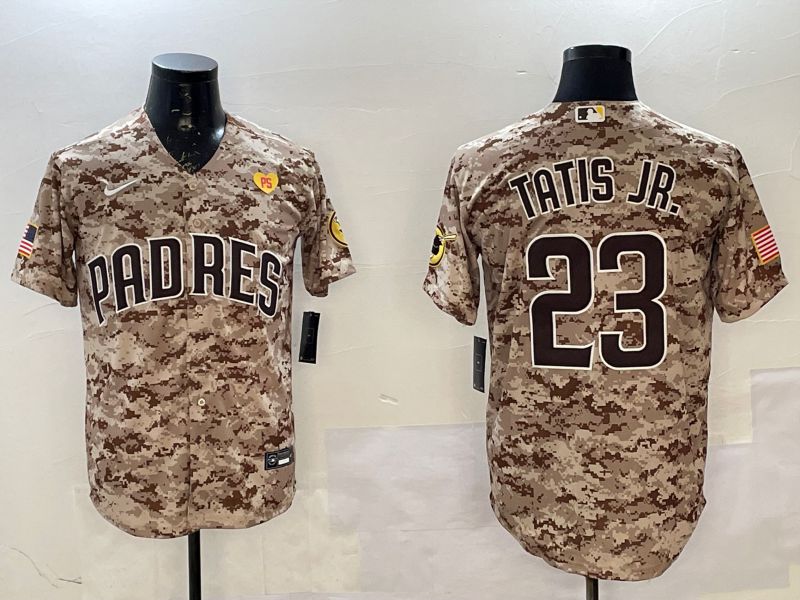 Men San Diego Padres 23 Tatis jr Camo Game 2025 Nike MLB Jersey style 5